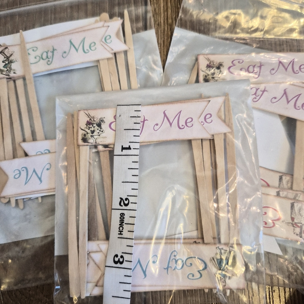 Alice in Wonderland Vintage Inspired Party Supplies Birthday Banner Cupcake Pick - Picture 7 of 14